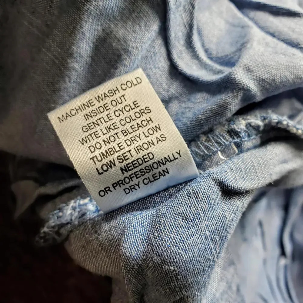 Hester & Orchard Women’s Medium Blue Tencel Buttondown Blouse - Picture 5 of 13
